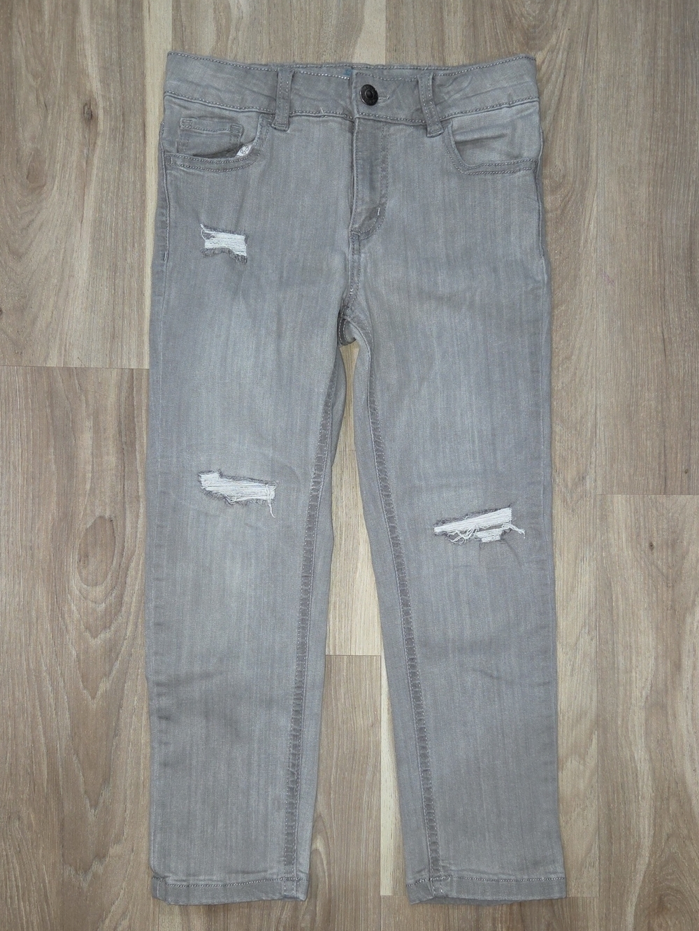 •Thereabouts• Little Girls Gray Distressed Gray Jeans